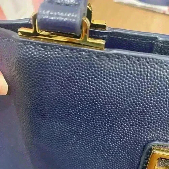 FURLA BELVEDERE 100% Leather Tote M in Blue Barely Used | MSRP $378 | free gift! - Picture 11 of 16